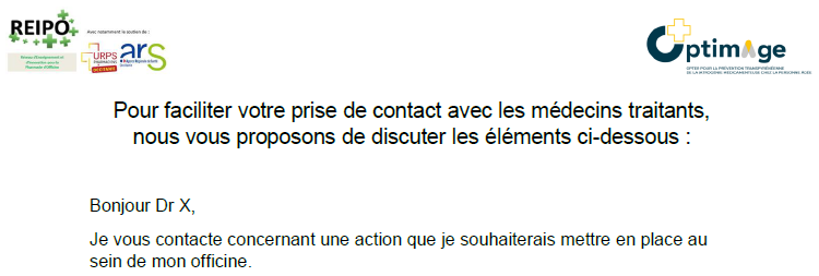 courrier de liaison pour la prise de contact avec médecin